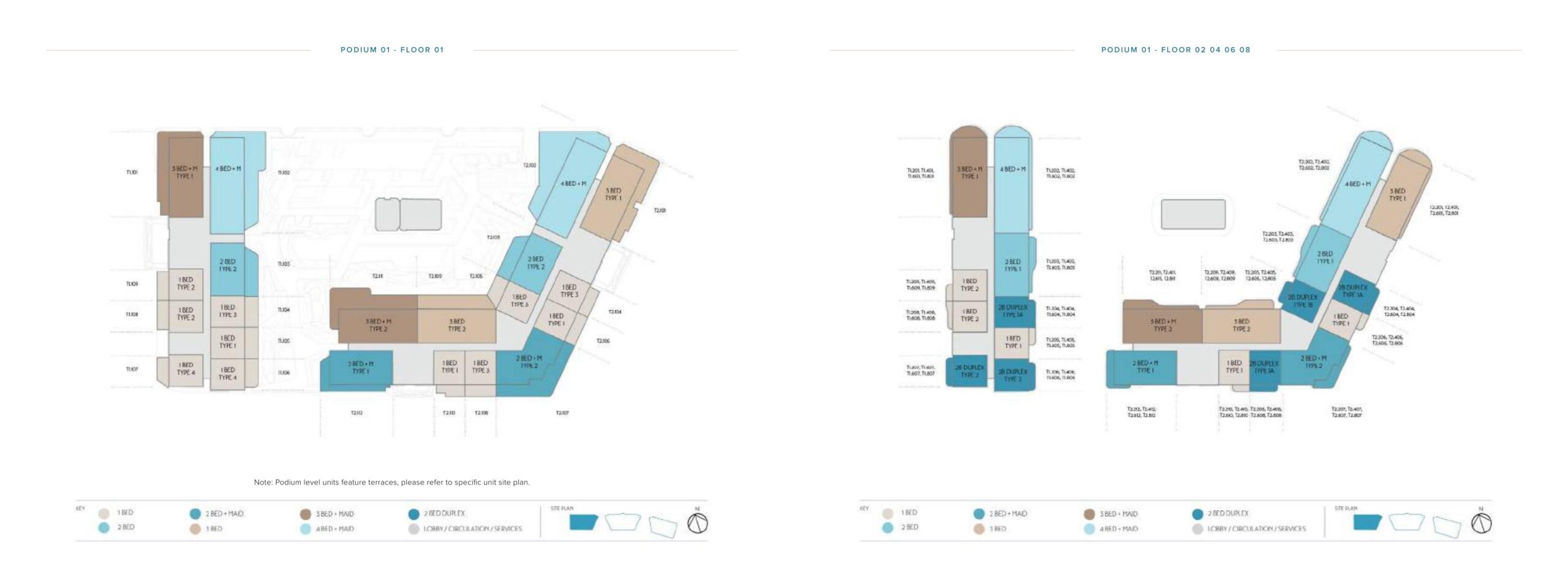 Fahid Beach Terraces floorplates
