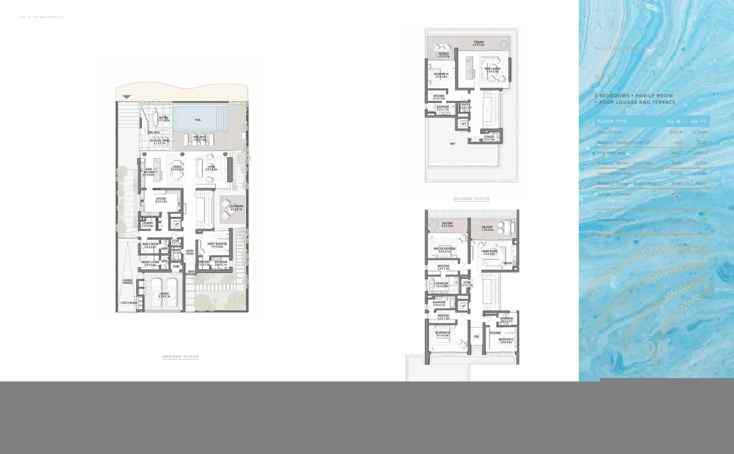 Palm Jebel Ali Azure Blue villa floor plan