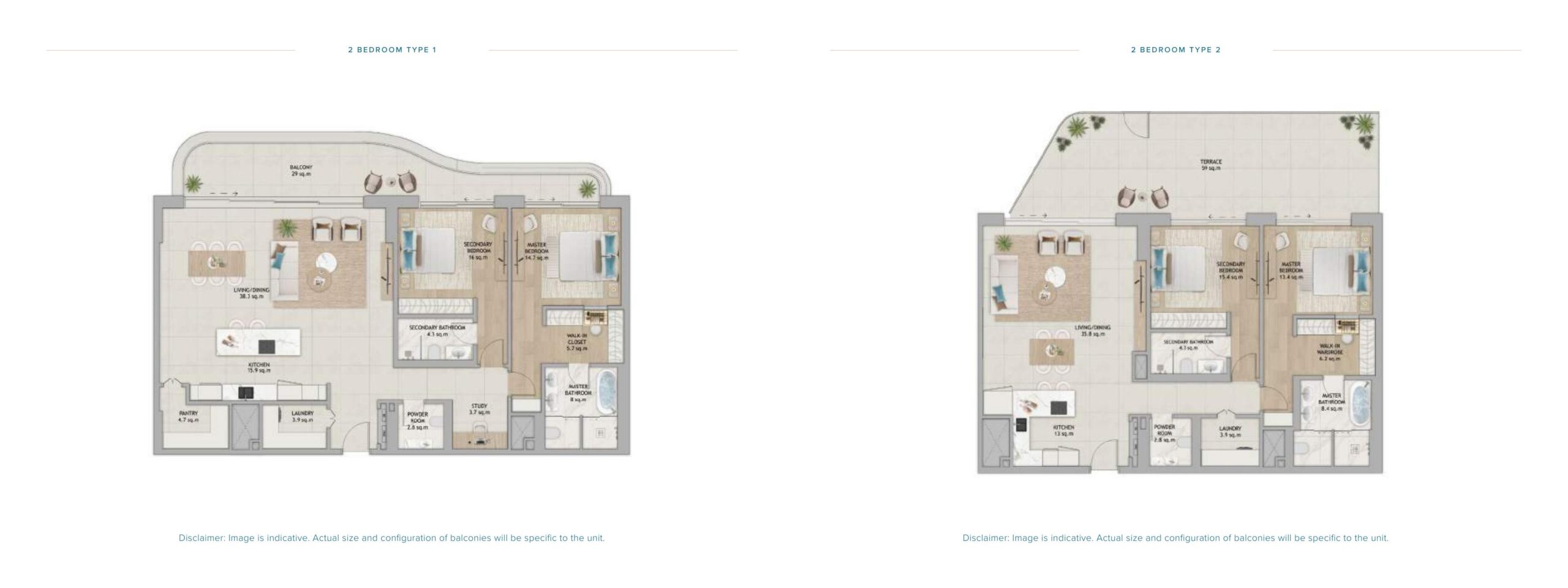 Fahid Beach Terraces 2 bedroom floor plan