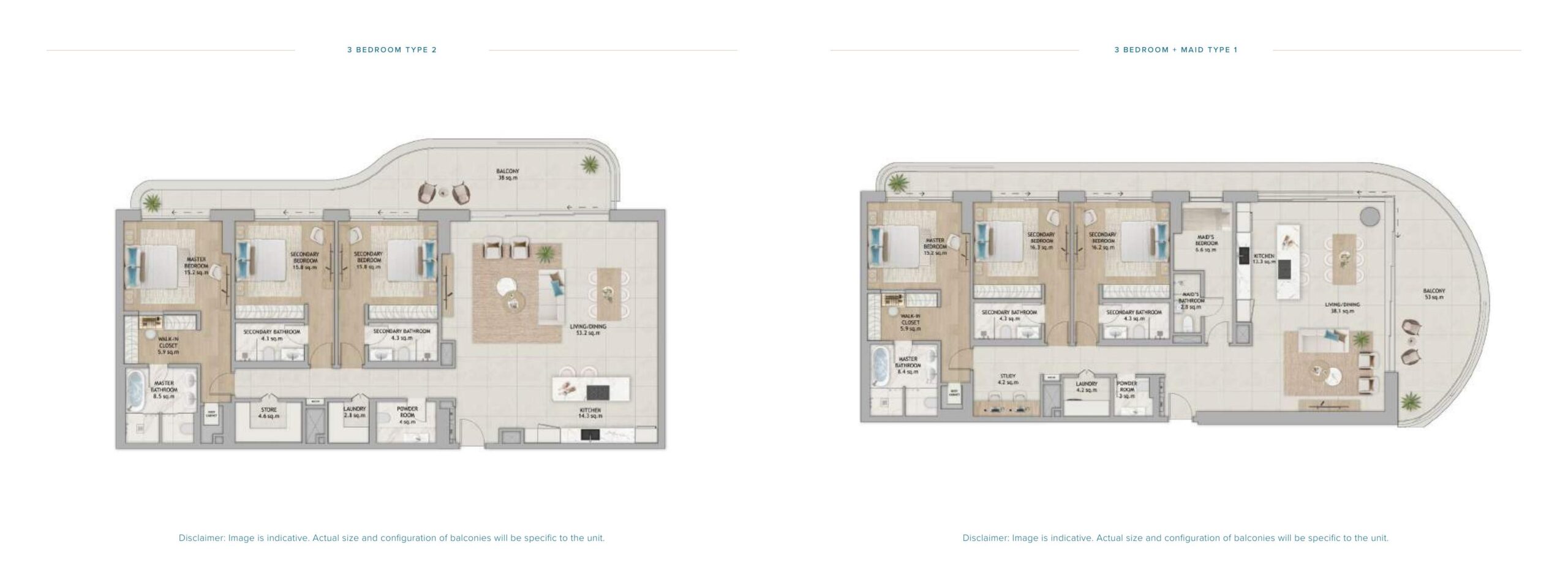 Fahid Beach Terraces 3 bedroom plus maid floor plan