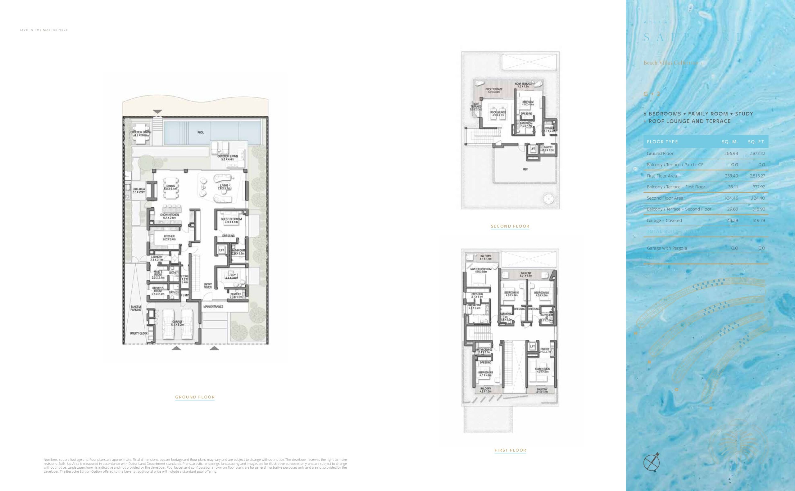 Palm Jebel Ali Sapphire villa floor plan