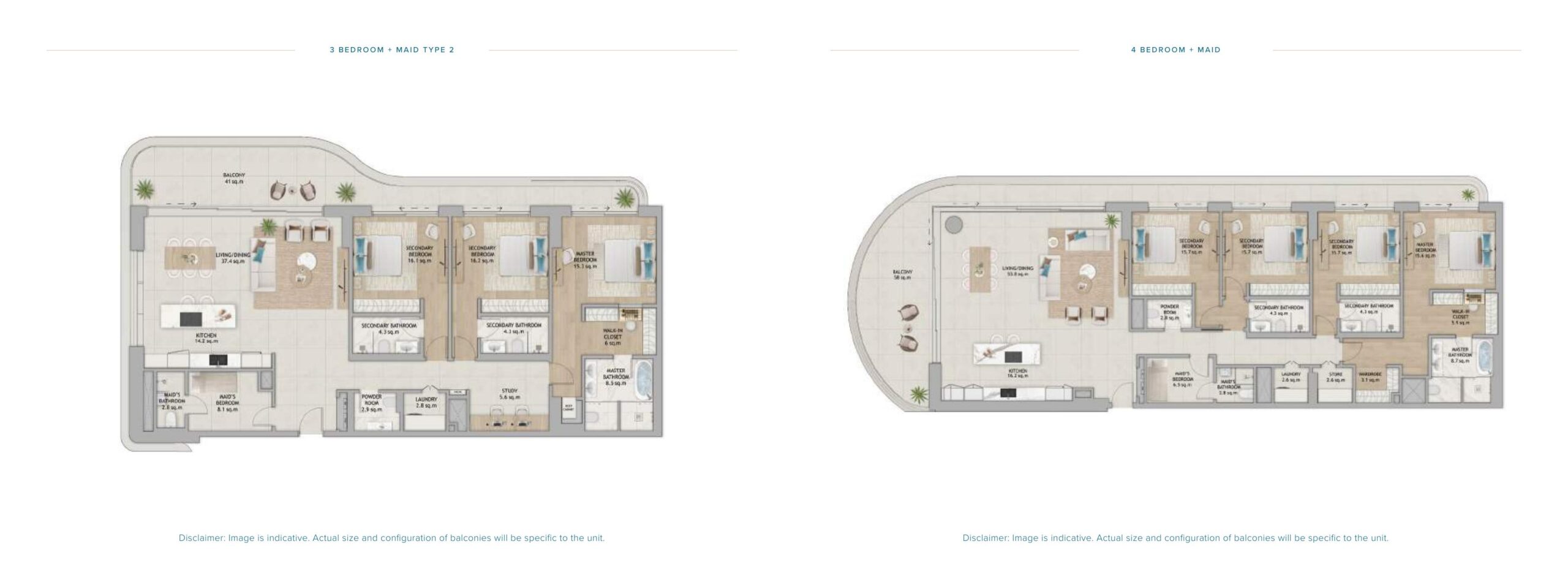Fahid Beach Terraces 4 bedroom plus maid floor plan