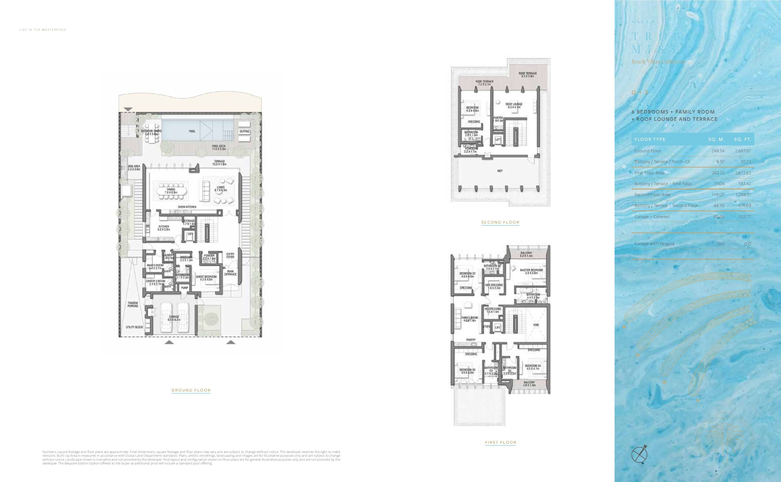 Palm Jebel Ali Tropical Mist villa floor plan