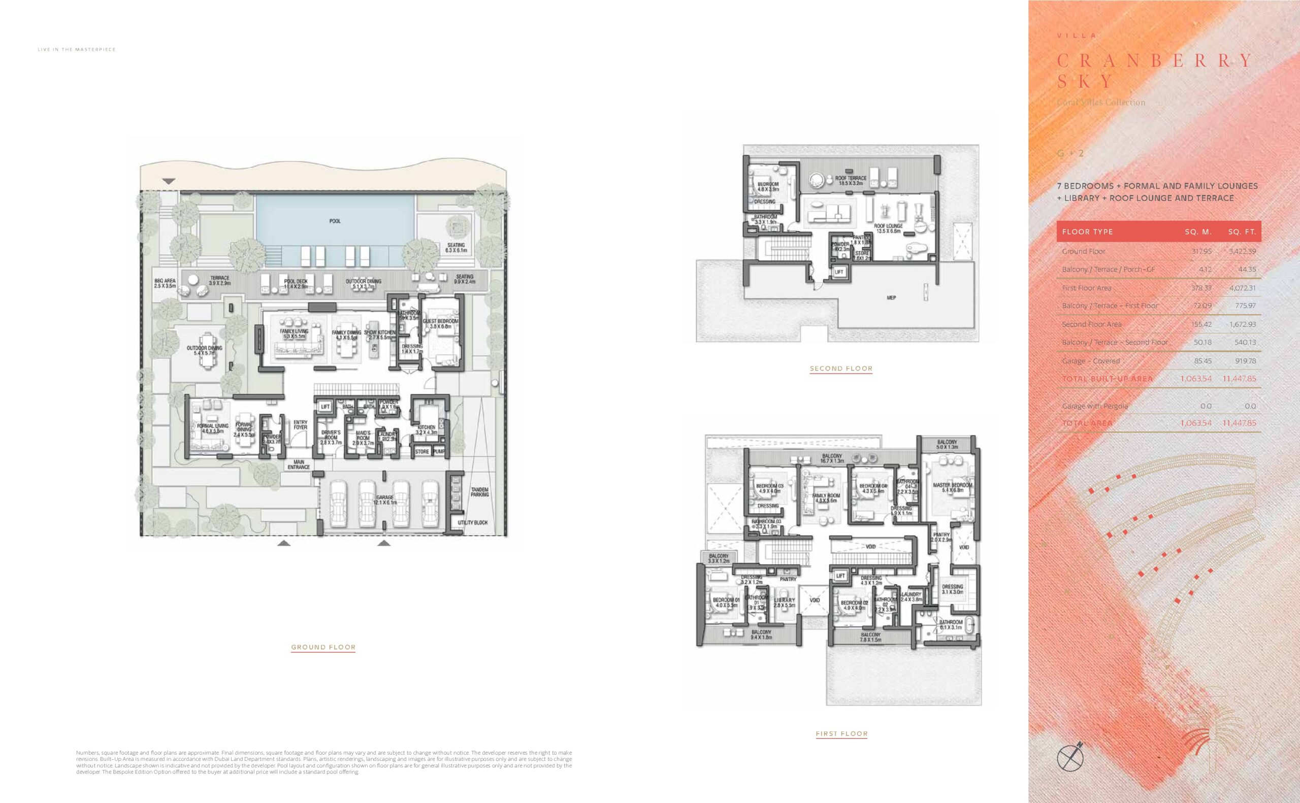 Palm Jebel Ali Cranberry Sky villa floor plan