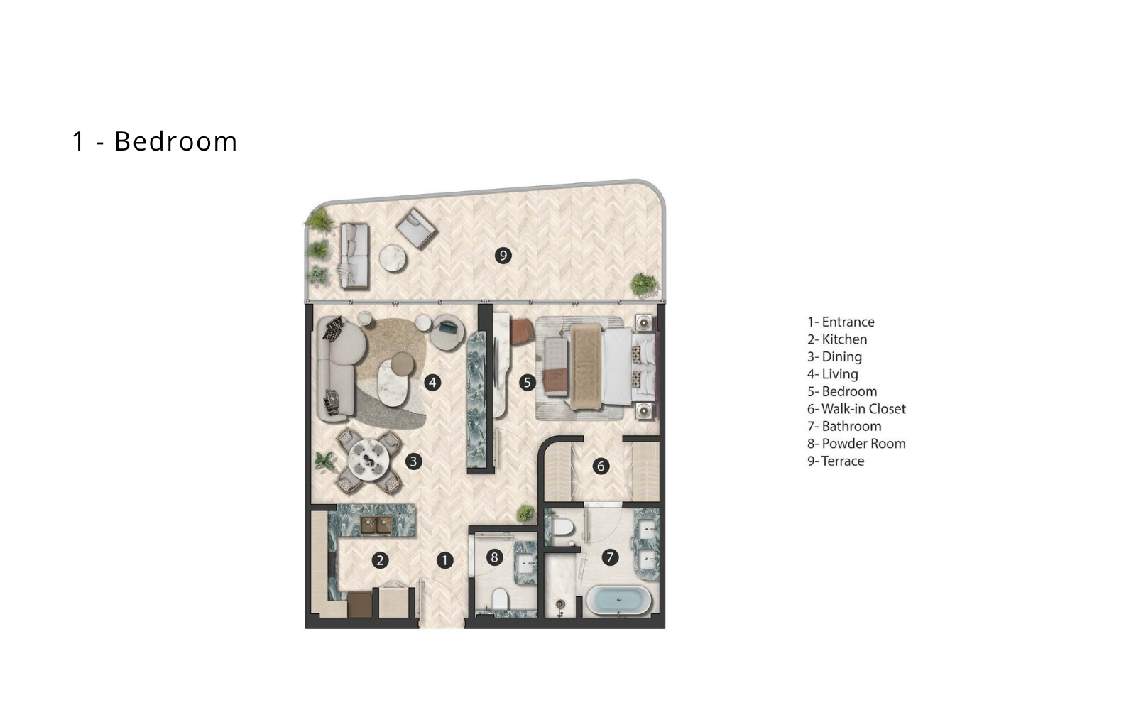 Hilton Residences Al Raha 3 bedroom townhouse floor plan