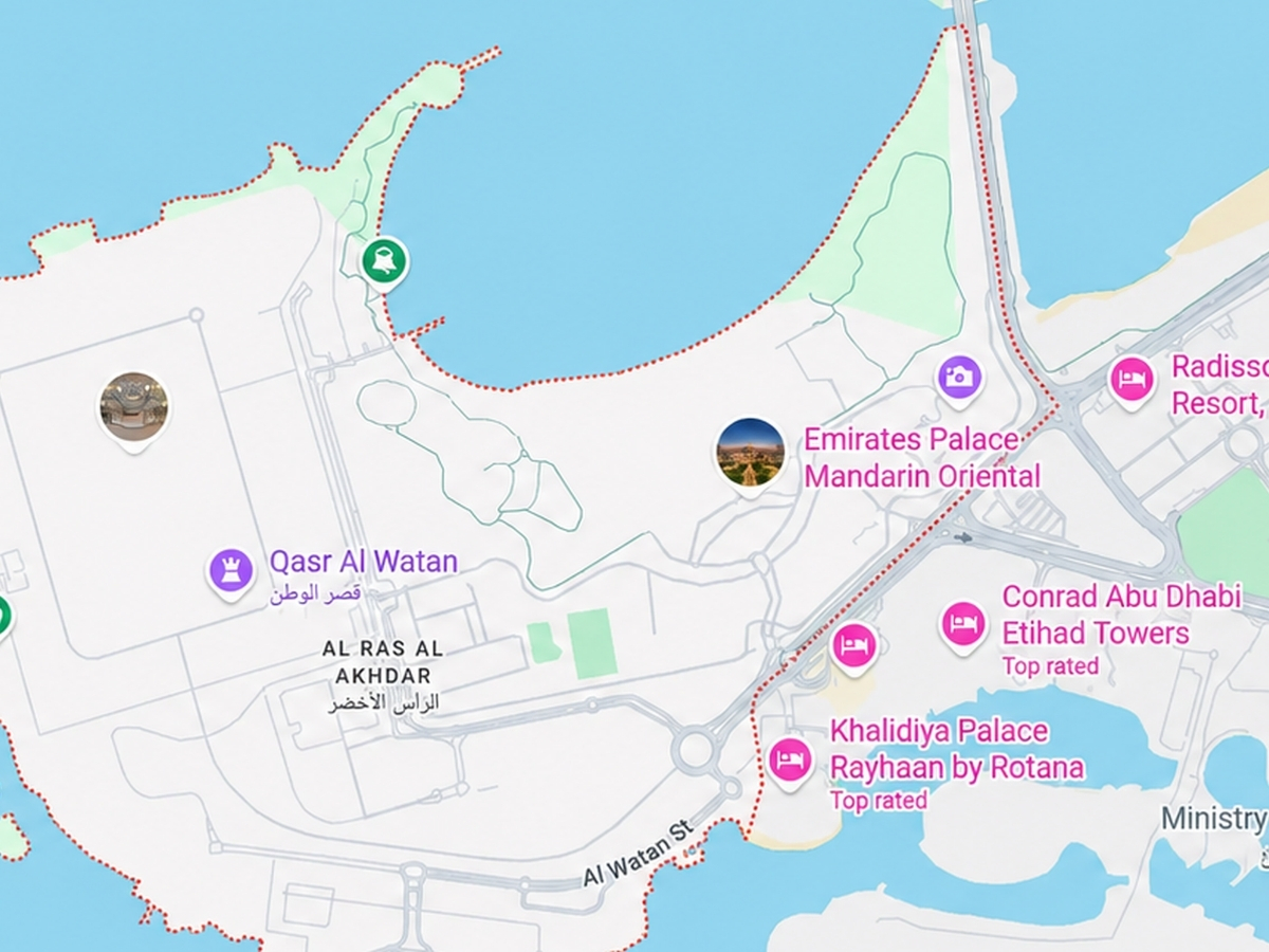 Al Ras Al Akhdar Abu Dhabi location near Emirates Palace Mansions