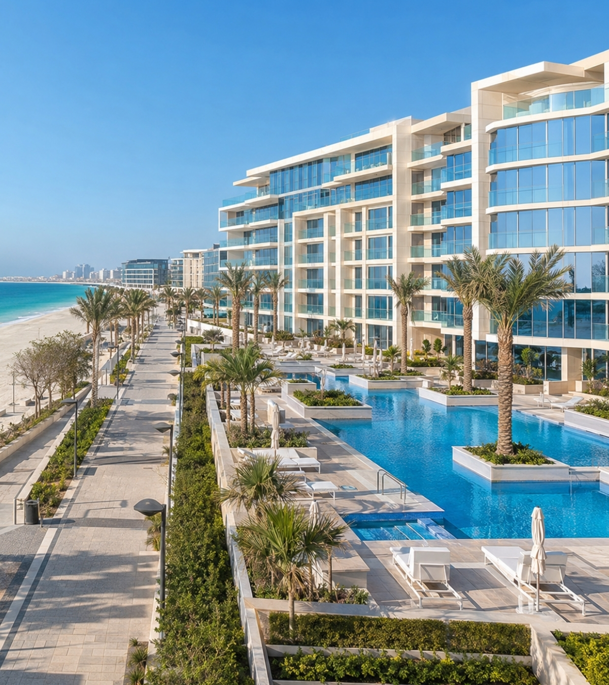 Mamsha Al Saadiyat beachfront apartments and promenade