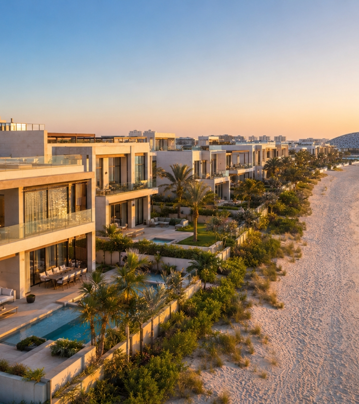 Saadiyat Beach luxury villas near the golf course