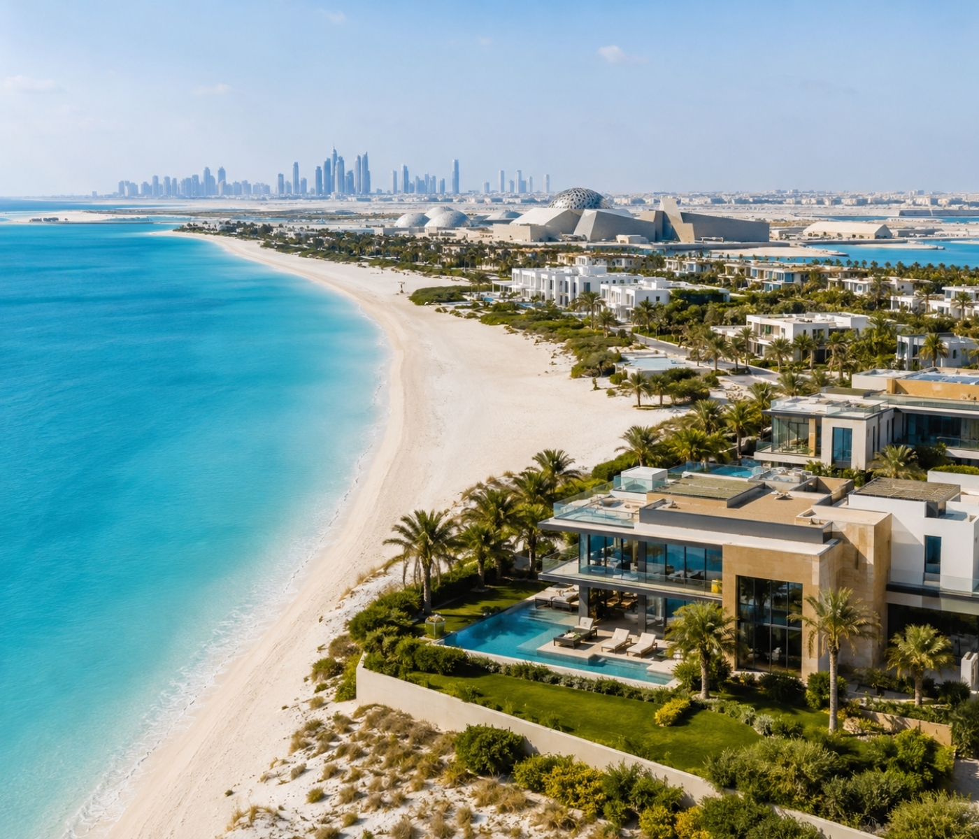 Saadiyat Island luxury beachfront and cultural district in Abu Dhabi